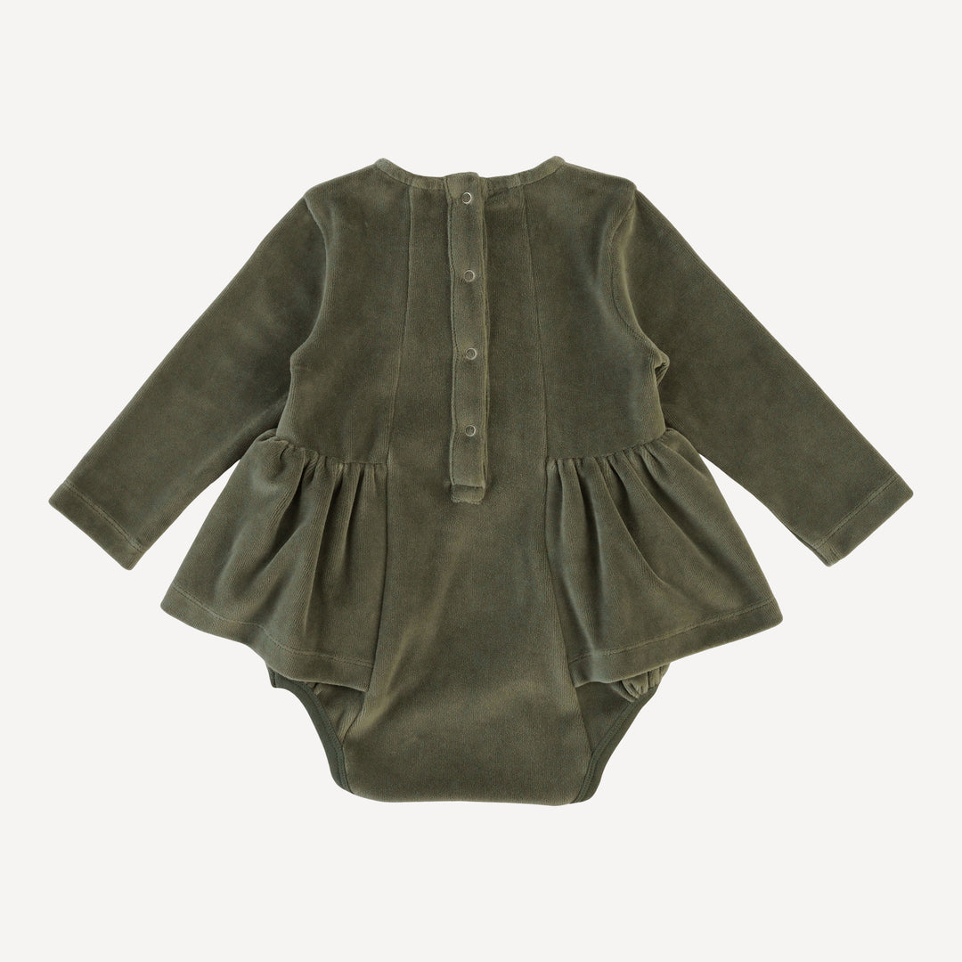 long sleeve ballerina bubble | thyme | organic cotton velour