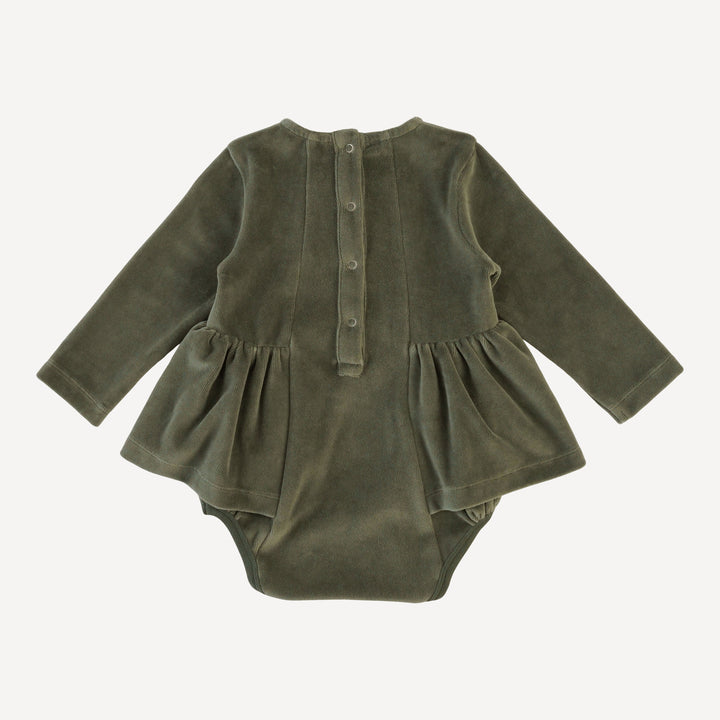 long sleeve ballerina bubble | thyme | organic cotton velour