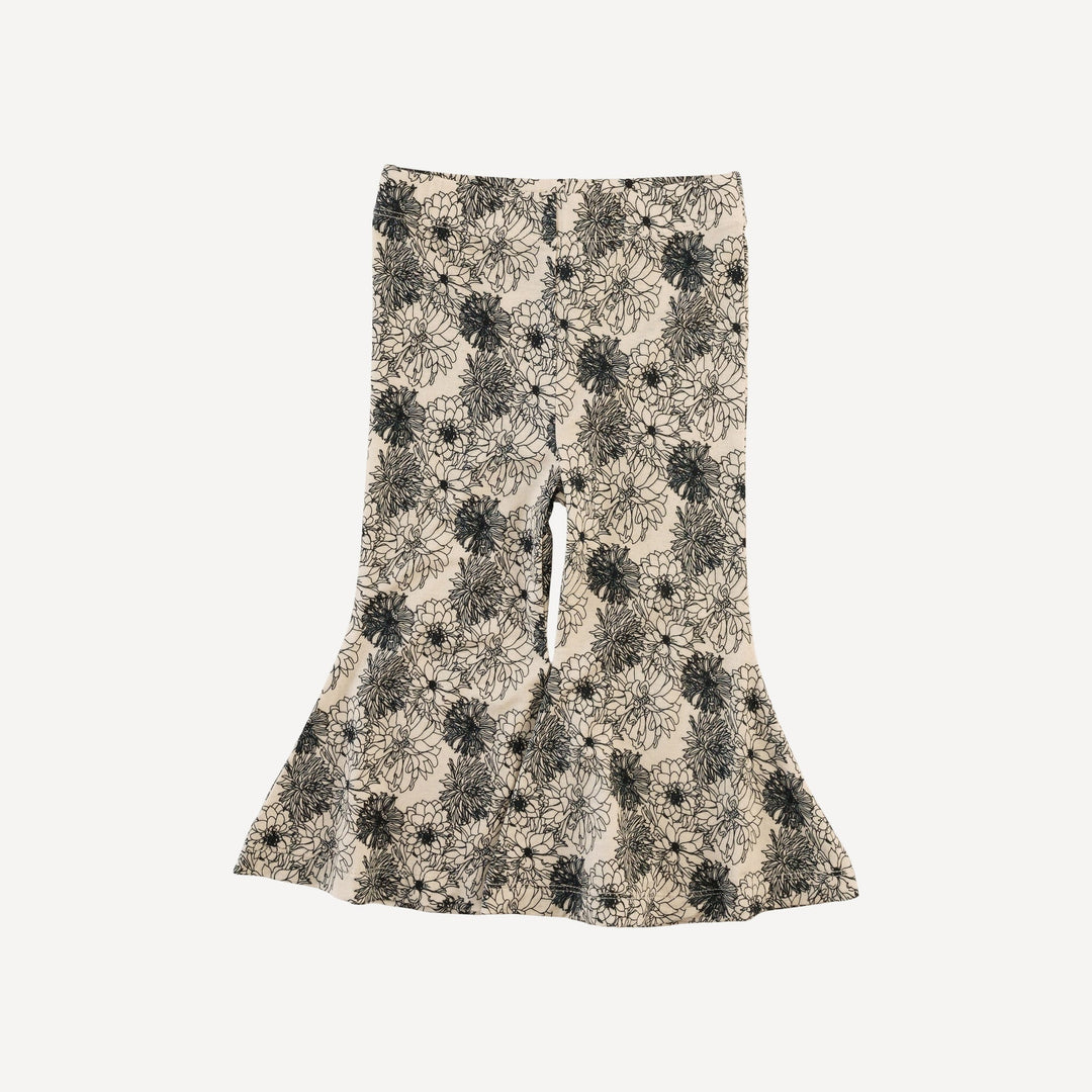 expanded flare pant | sketched flowers | light weight bamboo
