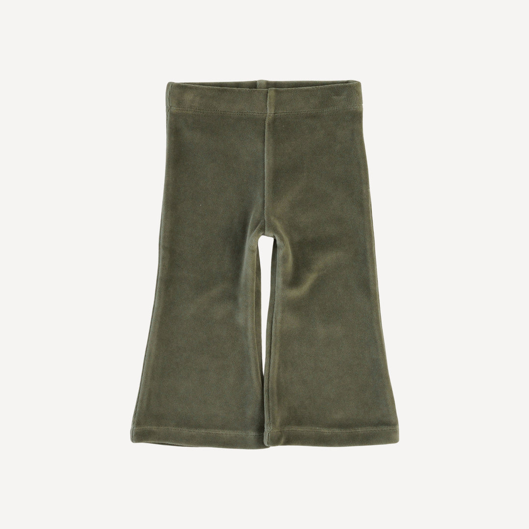 flare leg pant | thyme | organic cotton velour