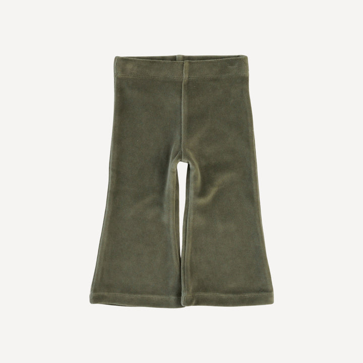 flare leg pant | thyme | organic cotton velour
