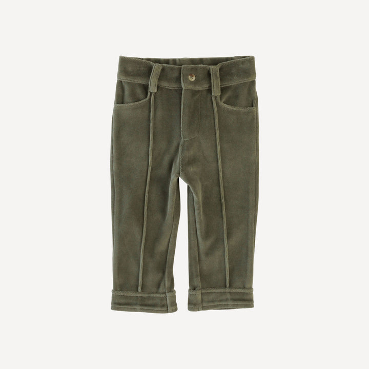 pintuck pant | thyme | organic cotton velour