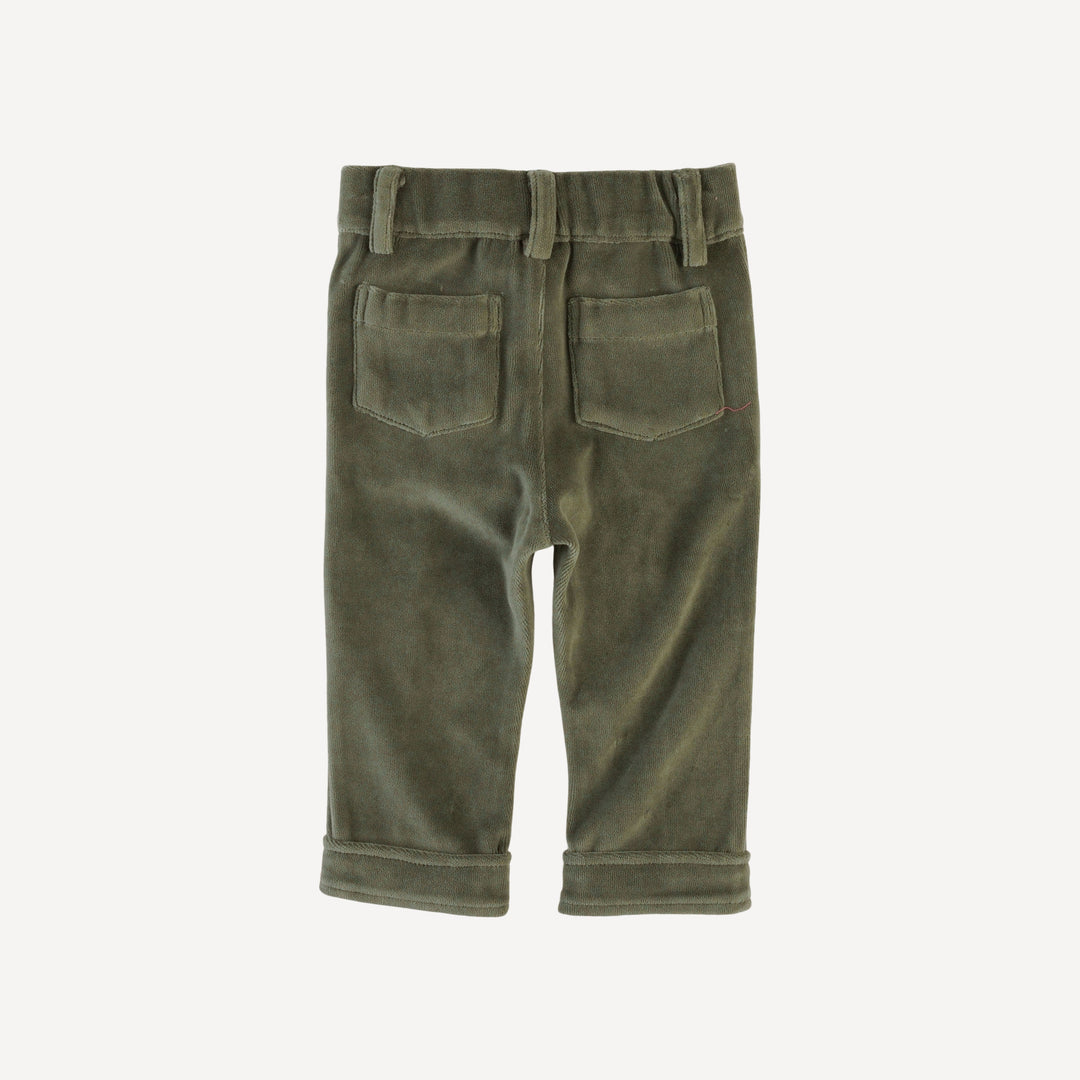 pintuck pant | thyme | organic cotton velour
