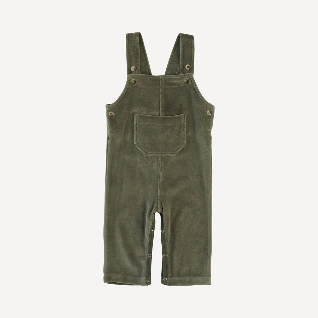 patch pocket overall | thyme | organic cotton velour