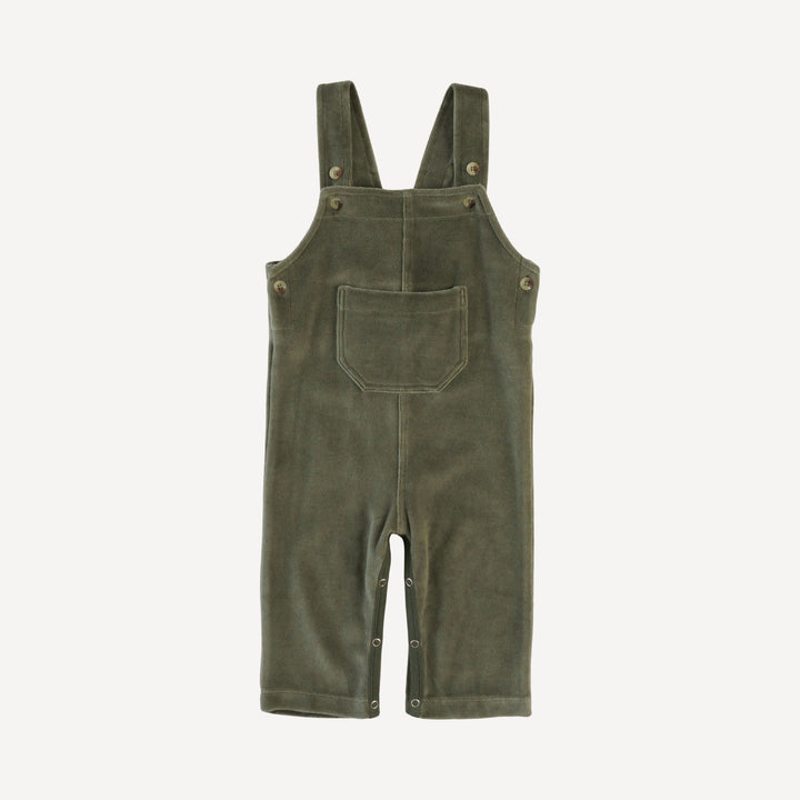 patch pocket overall | thyme | organic cotton velour