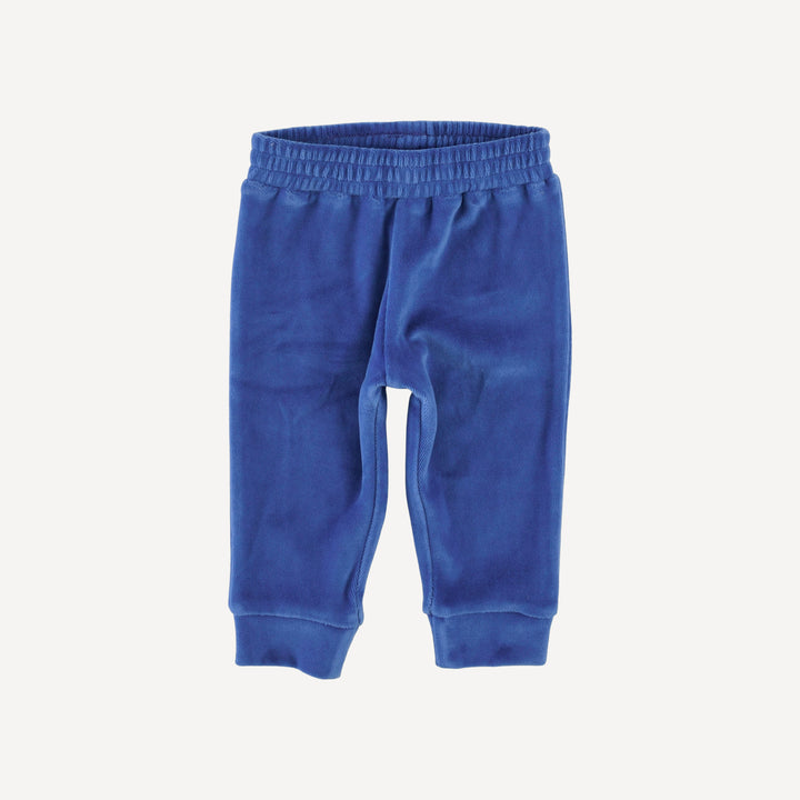 long sleeve hooded cuffed jogger set | monaco blue | organic cotton velour