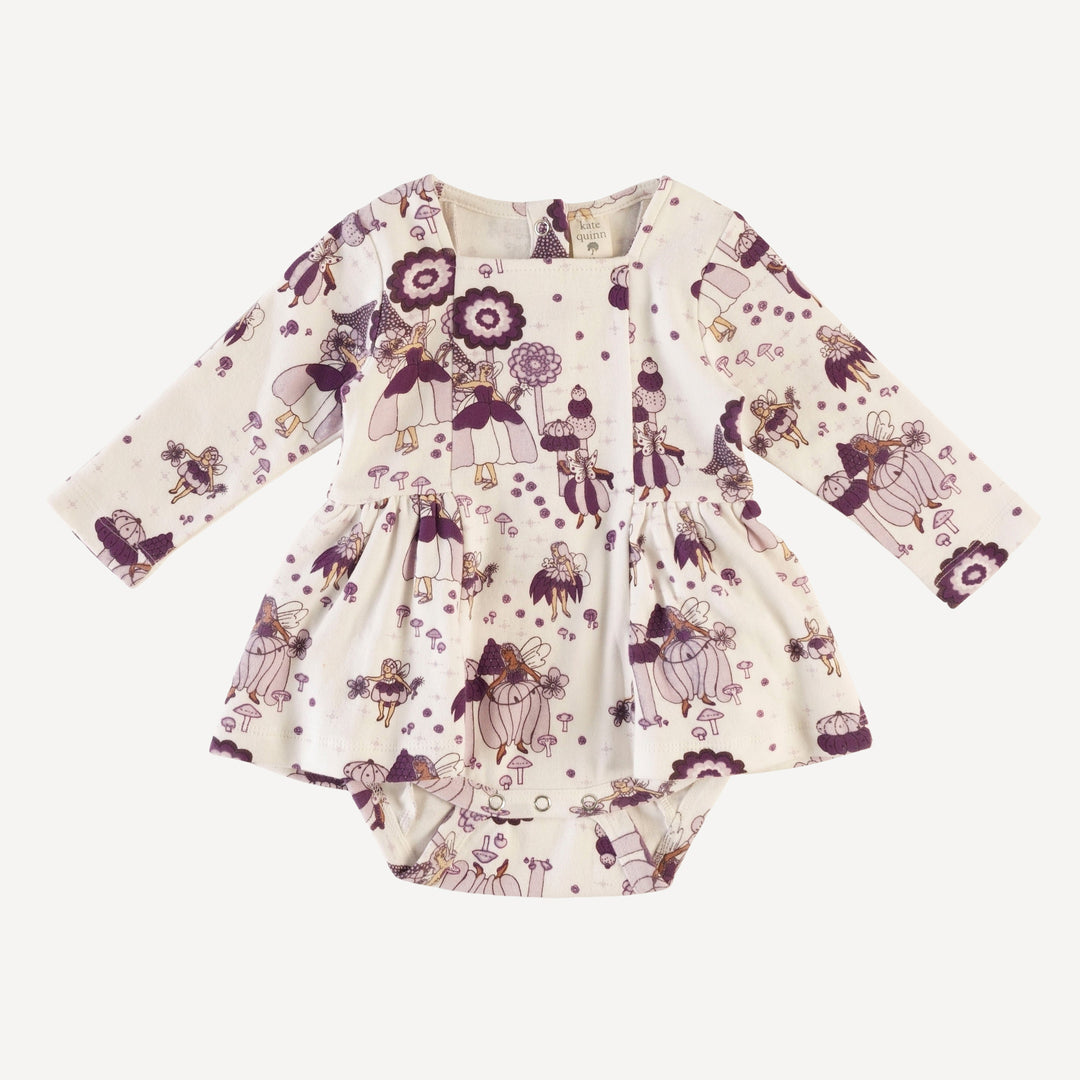 long sleeve ballerina bubble | sugar plum fairy | organic cotton flat rib