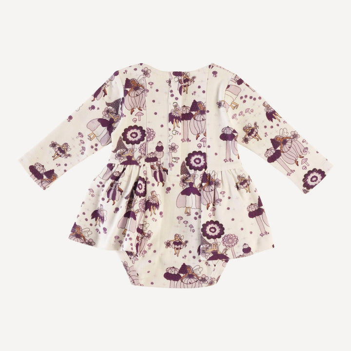 long sleeve ballerina bubble | sugar plum fairy | organic cotton flat rib