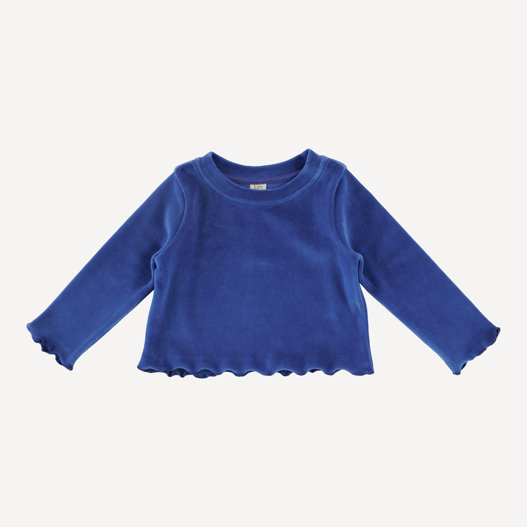 long sleeve jade set | monaco blue | organic cotton velour