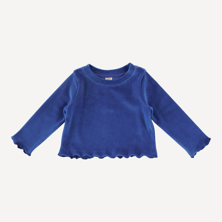 long sleeve jade set | monaco blue | organic cotton velour