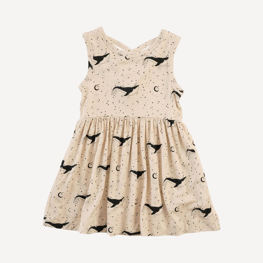 sleeveless cross back dress | mystical whale | light weight bamboo
