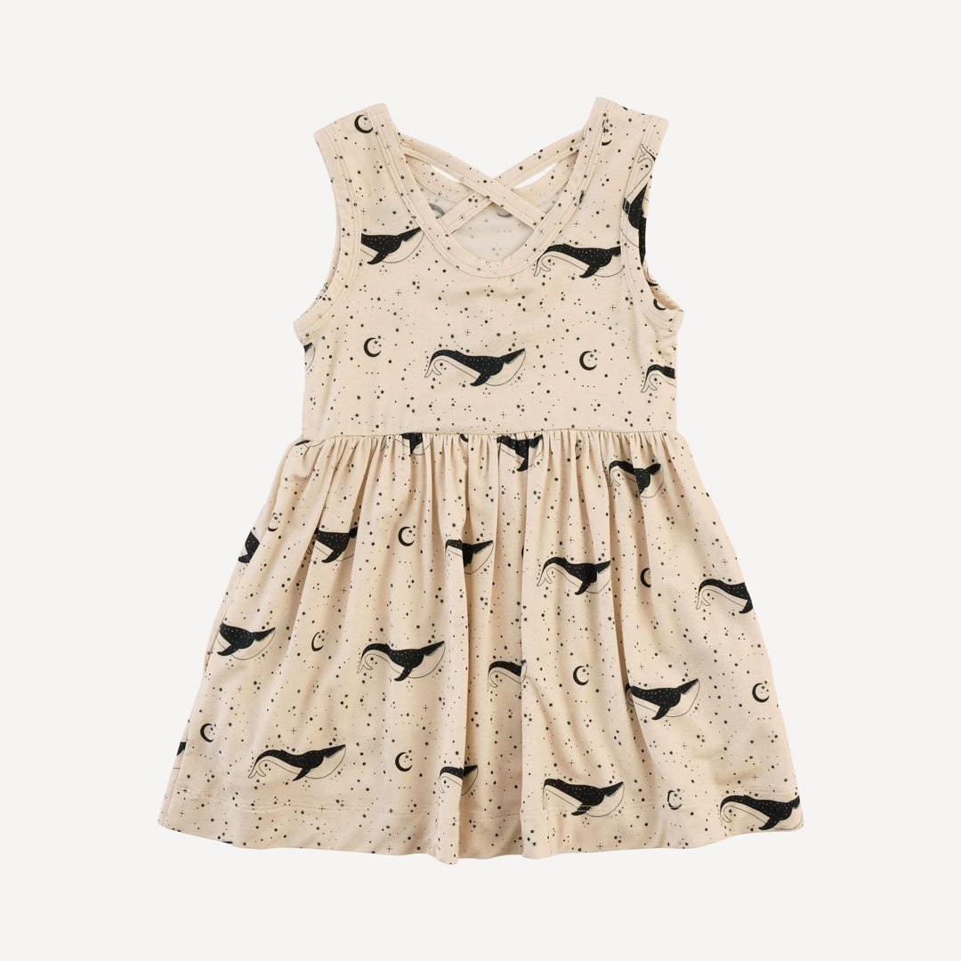 sleeveless cross back dress | mystical whale | light weight bamboo