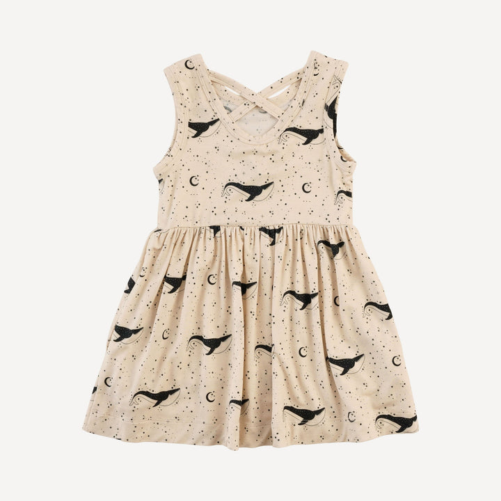 sleeveless cross back dress | mystical whale | light weight bamboo