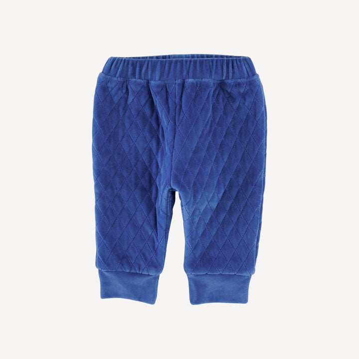 quilted cuffed pant | monaco blue | organic cotton velour