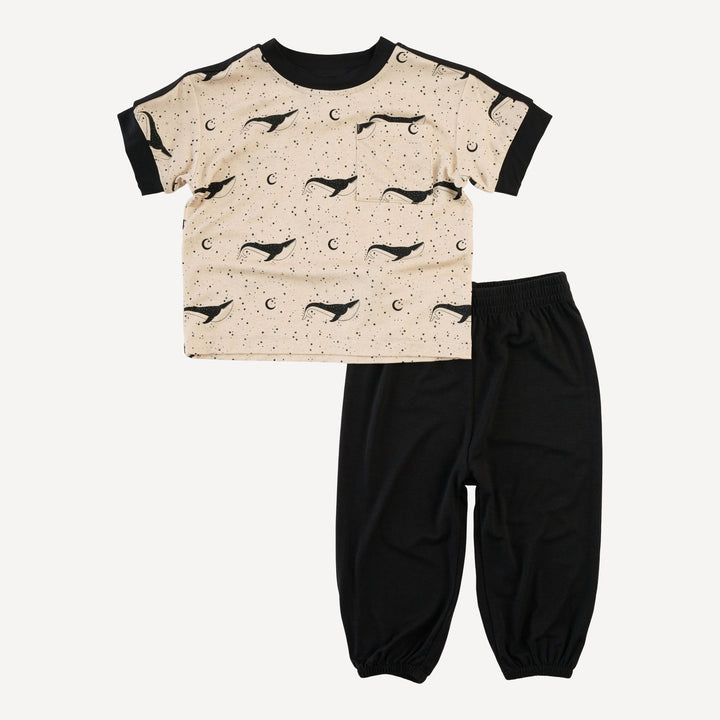 sport pocket tee + jogger set | mystical whale | light weight bamboo