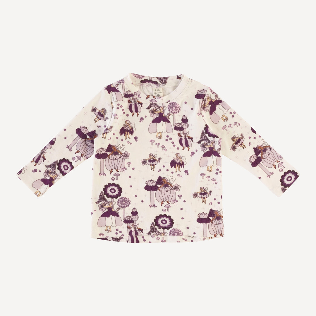 long sleeve essential boxy tee | sugar plum fairy | organic cotton flat rib