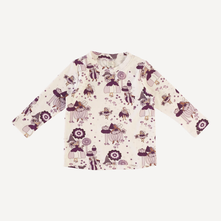long sleeve essential boxy tee | sugar plum fairy | organic cotton flat rib