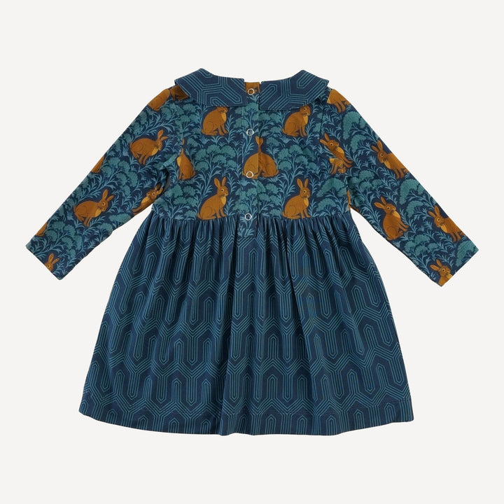 long sleeve peter pan dress | fantastical rabbit | light weight bamboo