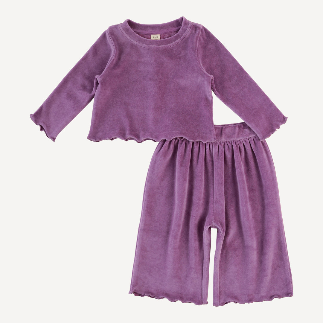 long sleeve jade set | amethyst | organic cotton velour