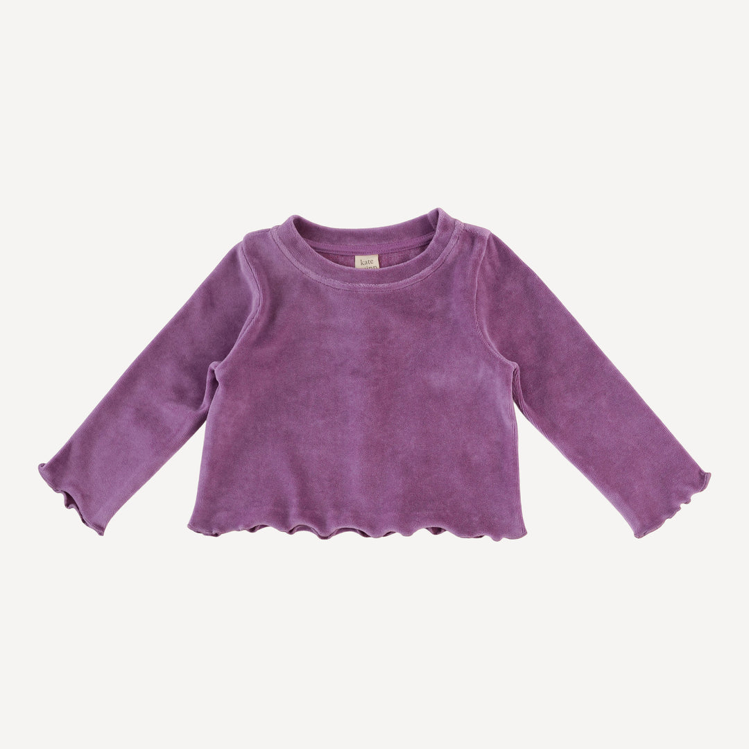 long sleeve jade set | amethyst | organic cotton velour