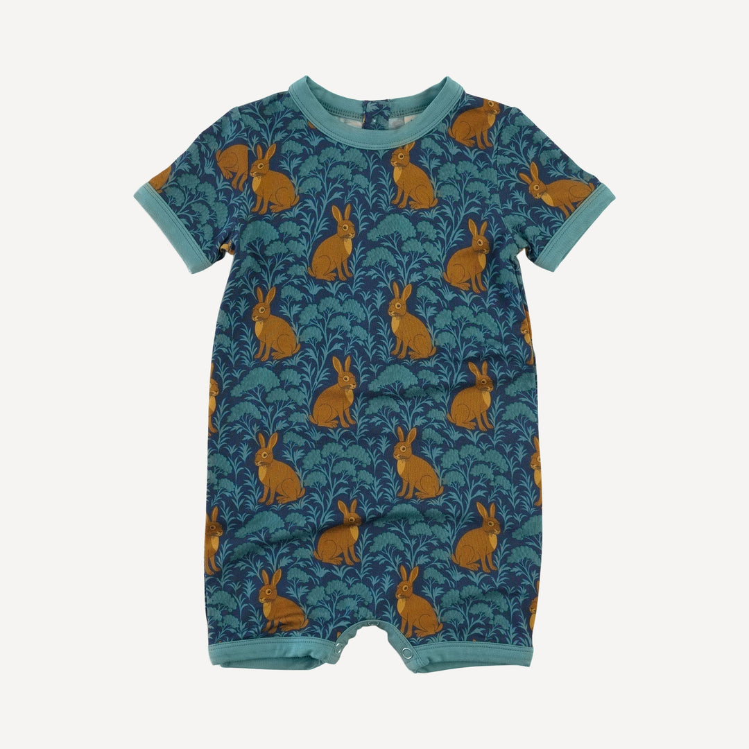 short sleeve ringer shortie | fantastical rabbit | light weight bamboo