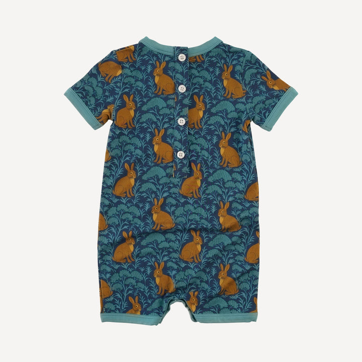 short sleeve ringer shortie | fantastical rabbit | light weight bamboo