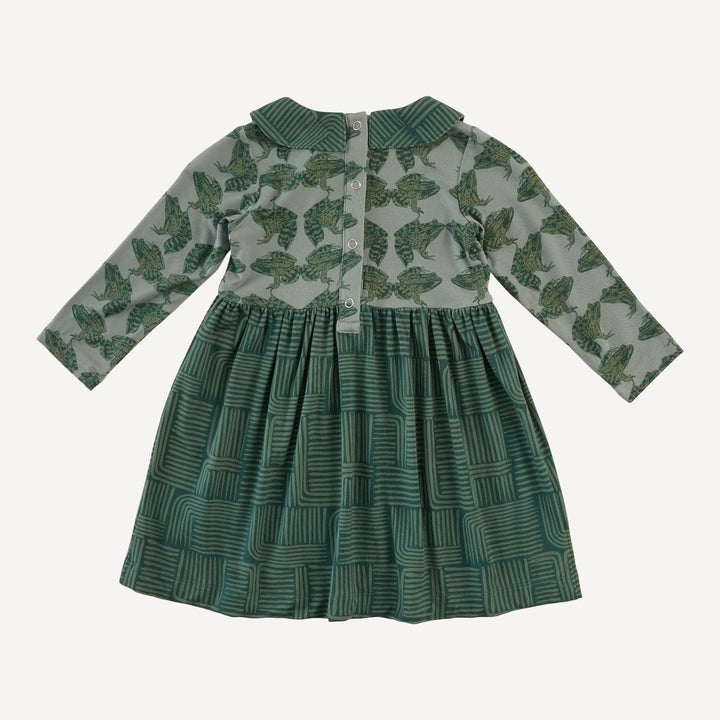 long sleeve peter pan dress | frogs | light weight bamboo