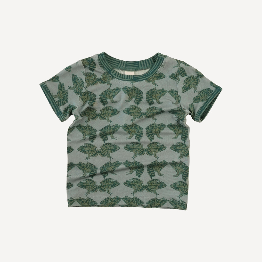 short sleeve two toned cuffed tee | frogs | light weight bamboo