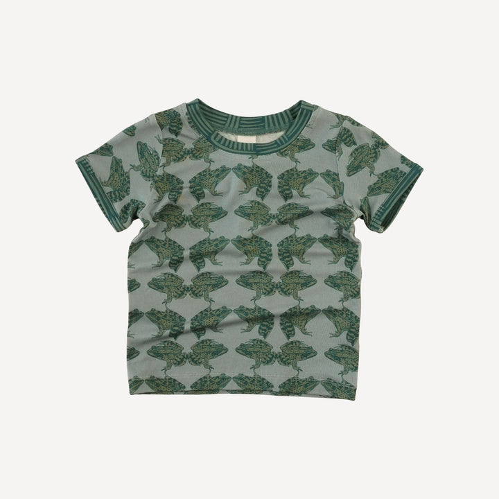 short sleeve two toned cuffed tee | frogs | light weight bamboo