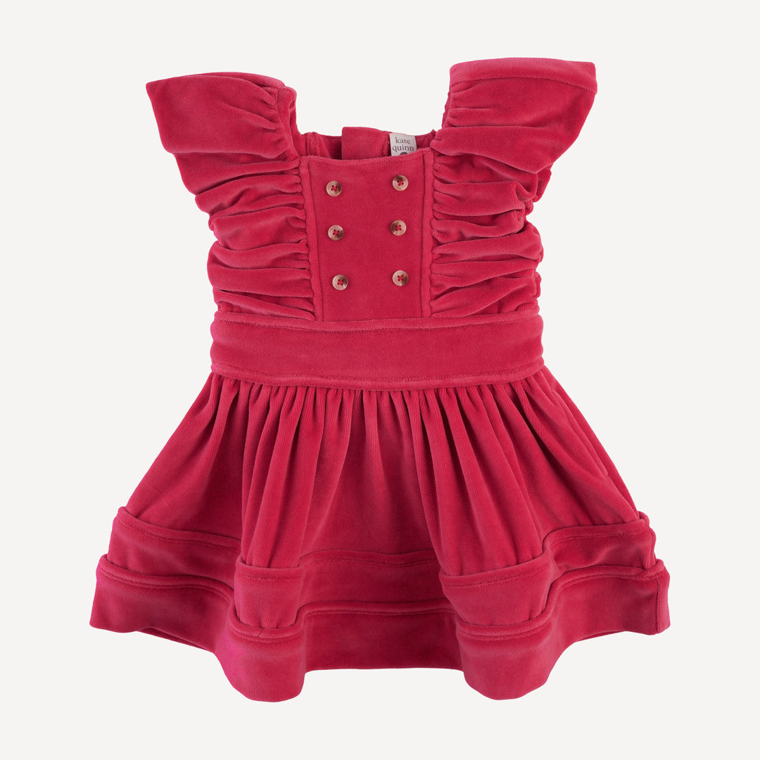 wonderland dress | rococco red | organic cotton velour