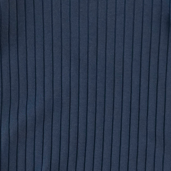 long sleeve zipper footie | indigo blue | classic rib
