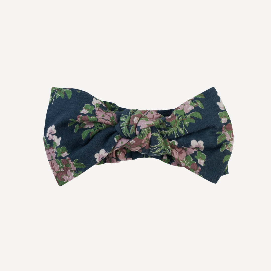 elastic bow headband | mauve pansy | bamboo