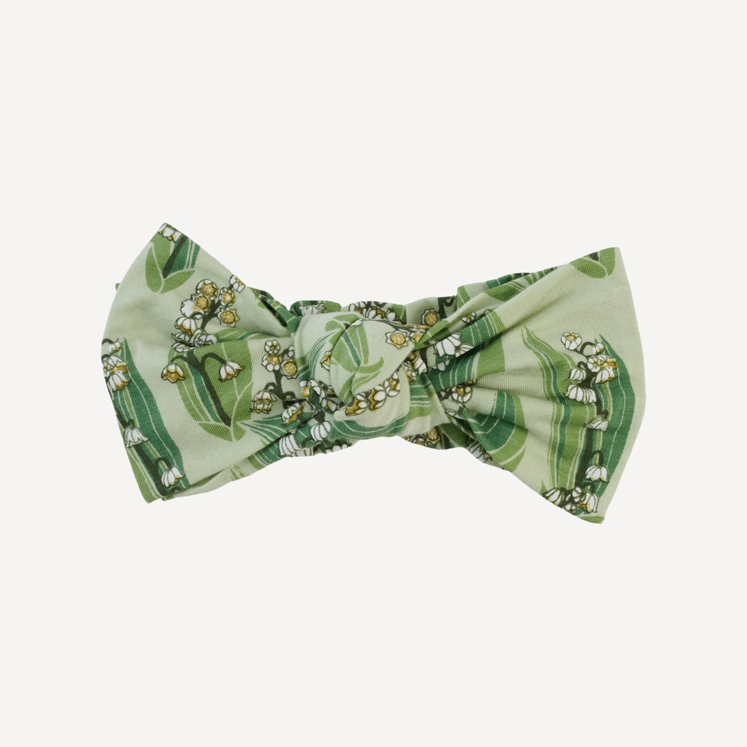 elastic bow headband | lily of the valley | bamboo