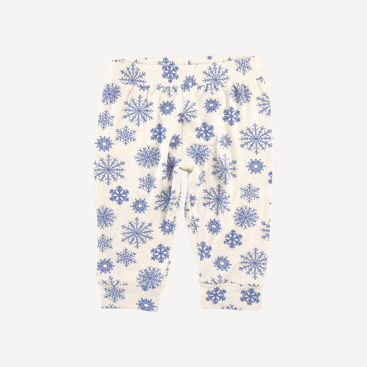 long sleeve cuffed jogger set | blue snowflake | bamboo
