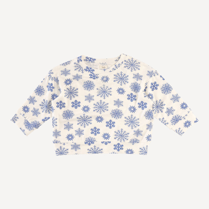 long sleeve cuffed jogger set | blue snowflake | bamboo