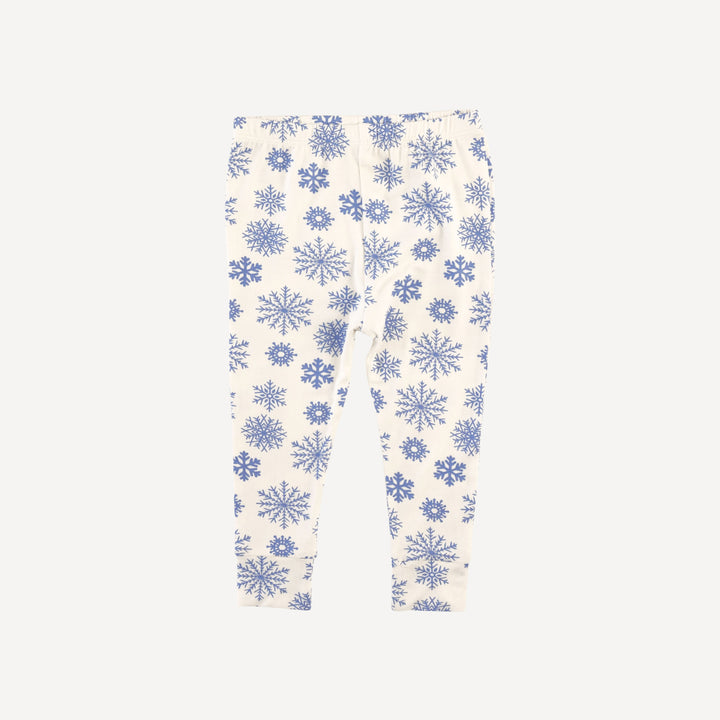 long sleeve crew neck pj set | blue snowflake | bamboo