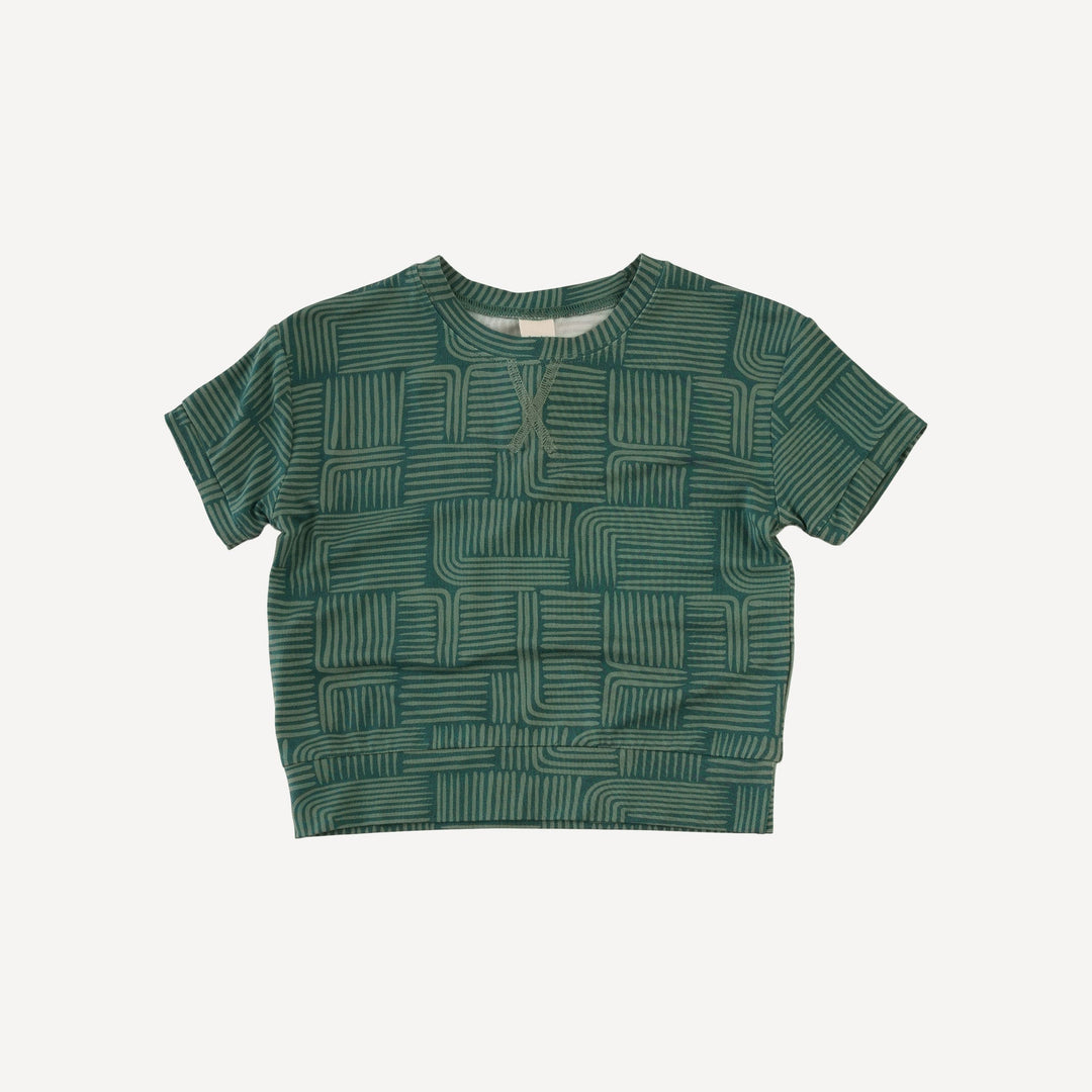 short sleeve relaxed jogger set | brush strokes | light weight bamboo