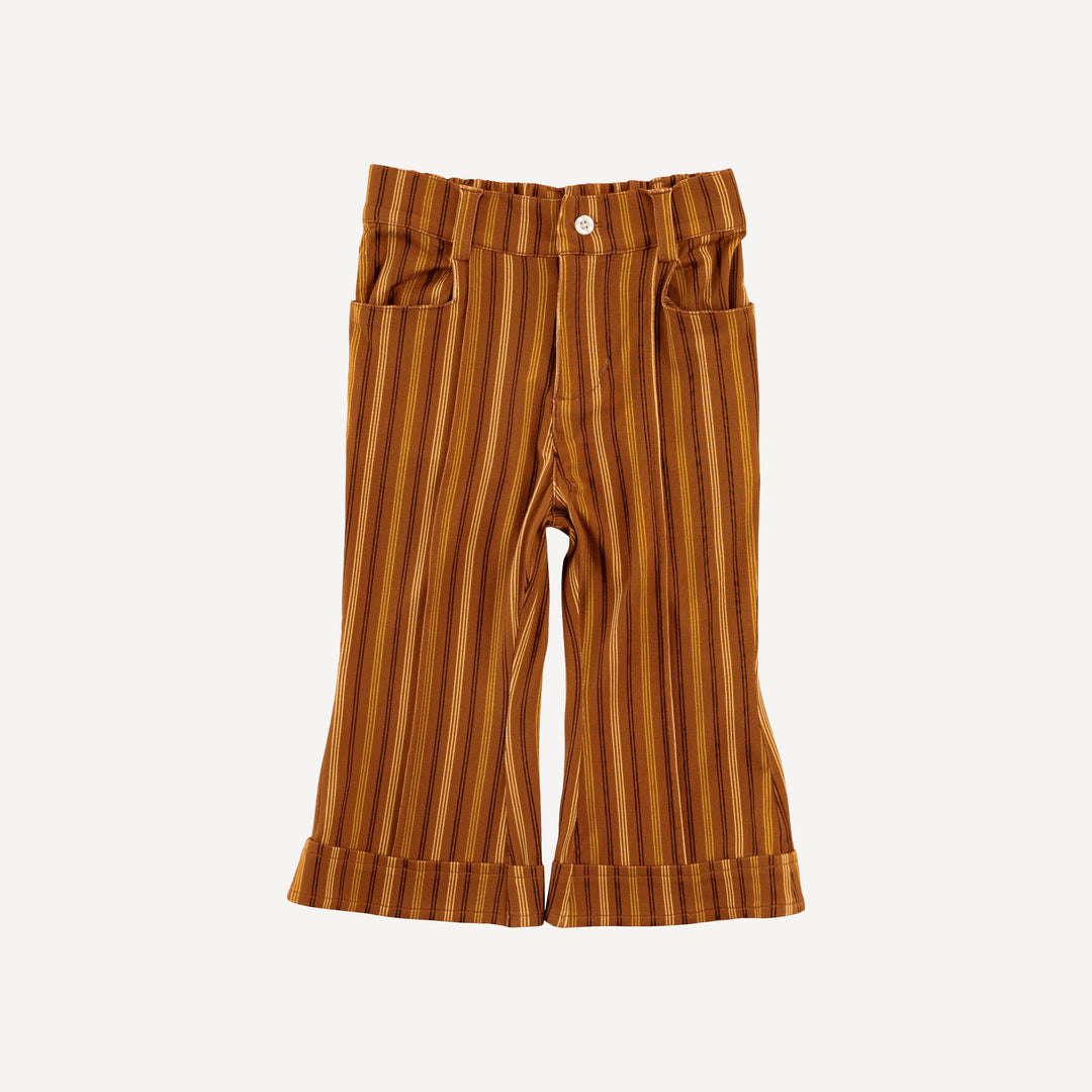 flare pintuck pant | golden stripe | light weight bamboo