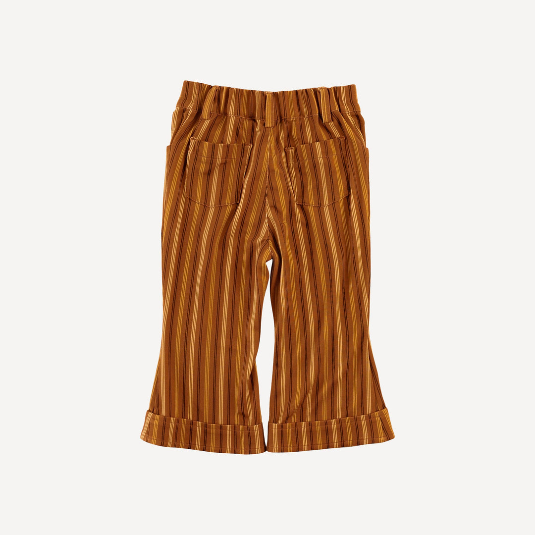 flare pintuck pant | golden stripe | light weight bamboo