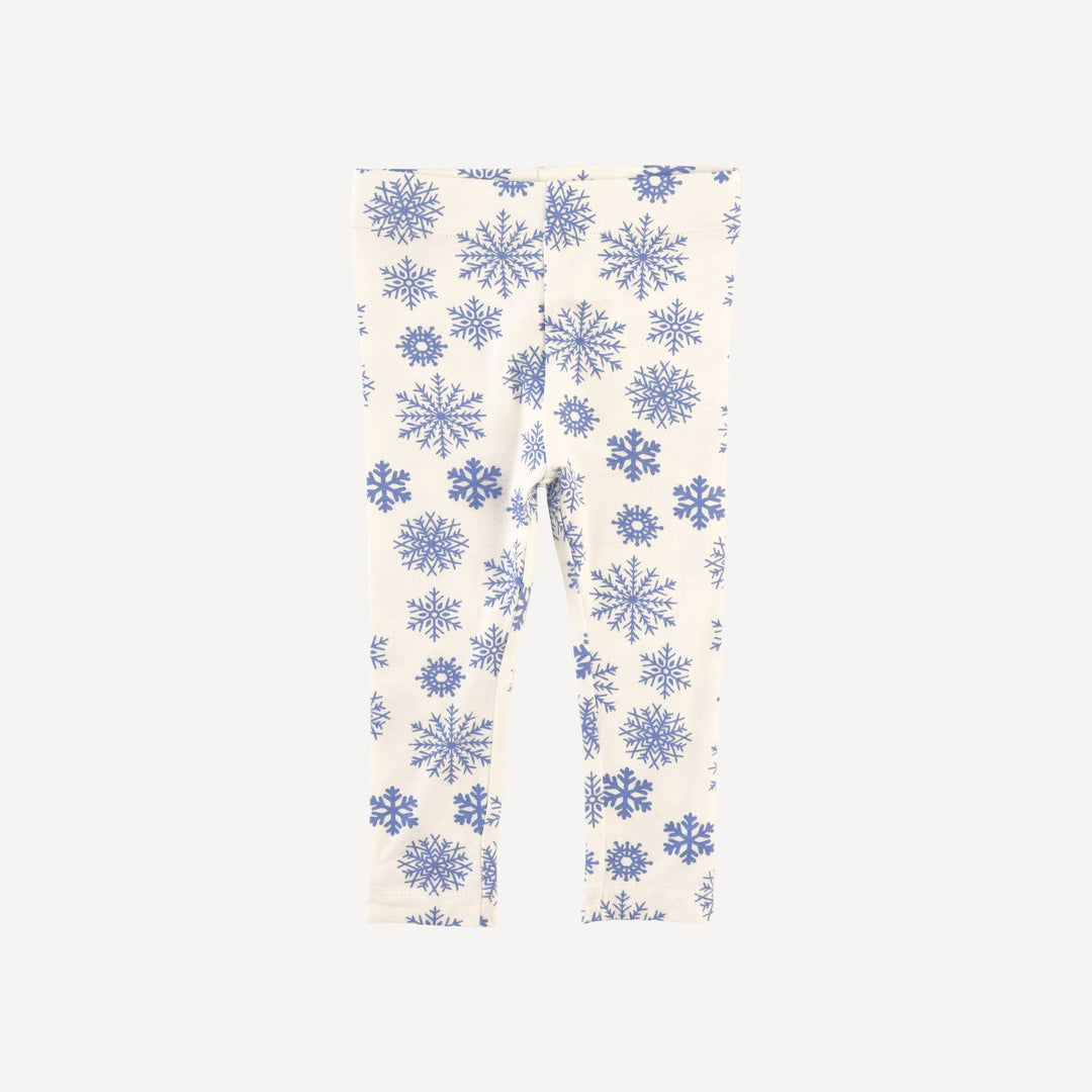 classic skinny legging | blue snowflake | bamboo