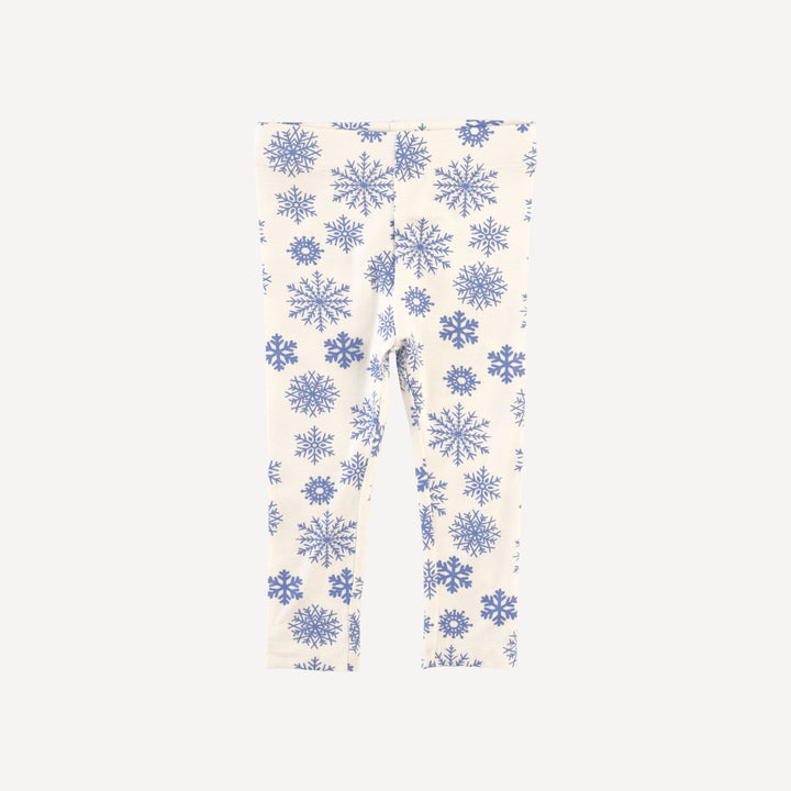 classic skinny legging | blue snowflake | bamboo