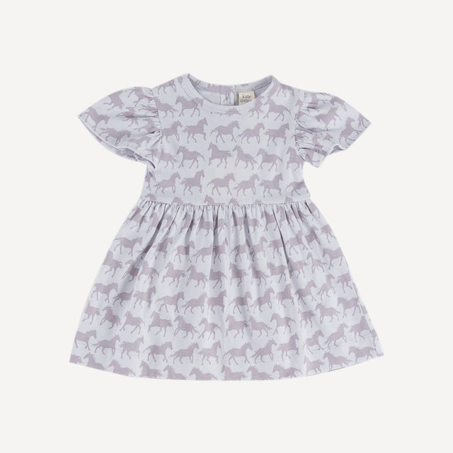 bell sleeve dress | lavender horses | organic cotton jersey