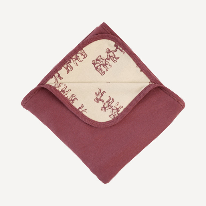 double layer blanket | ginger teddy bear | organic cotton flat rib