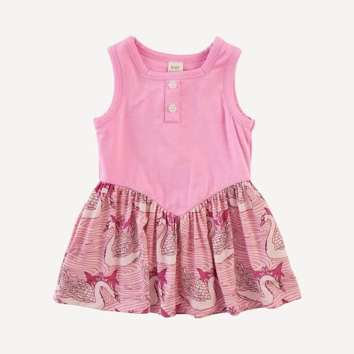 sleeveless v-waist henley dress | bonbon | light weight bamboo