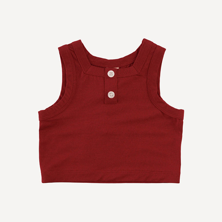 button midi tank | ruby red | light weight bamboo