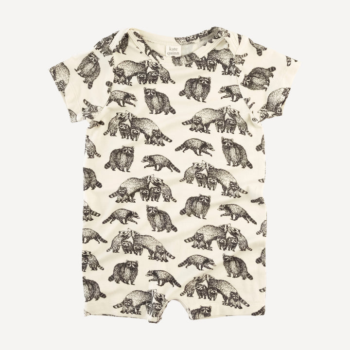 short sleeve lap neck shortie | raccoons | bamboo