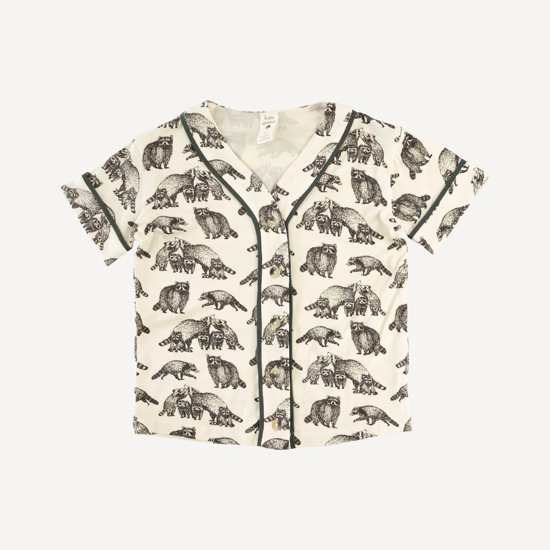 piped baseball jersey + short set | raccoons | bamboo