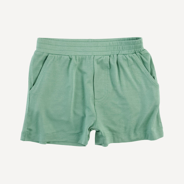 piped baseball jersey + short set | mini green taffy stripe | bamboo