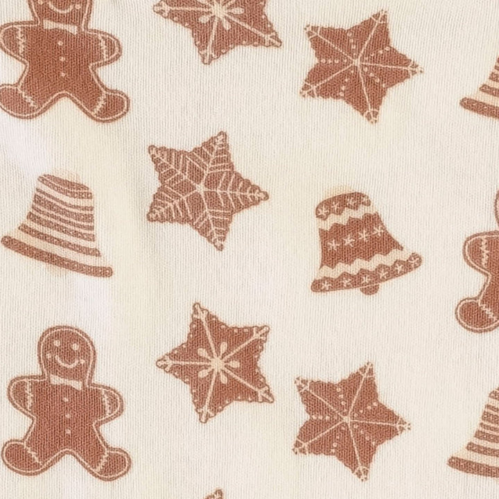 long sleeve double ruffle top | toffee gingerbread cookies | organic cotton interlock