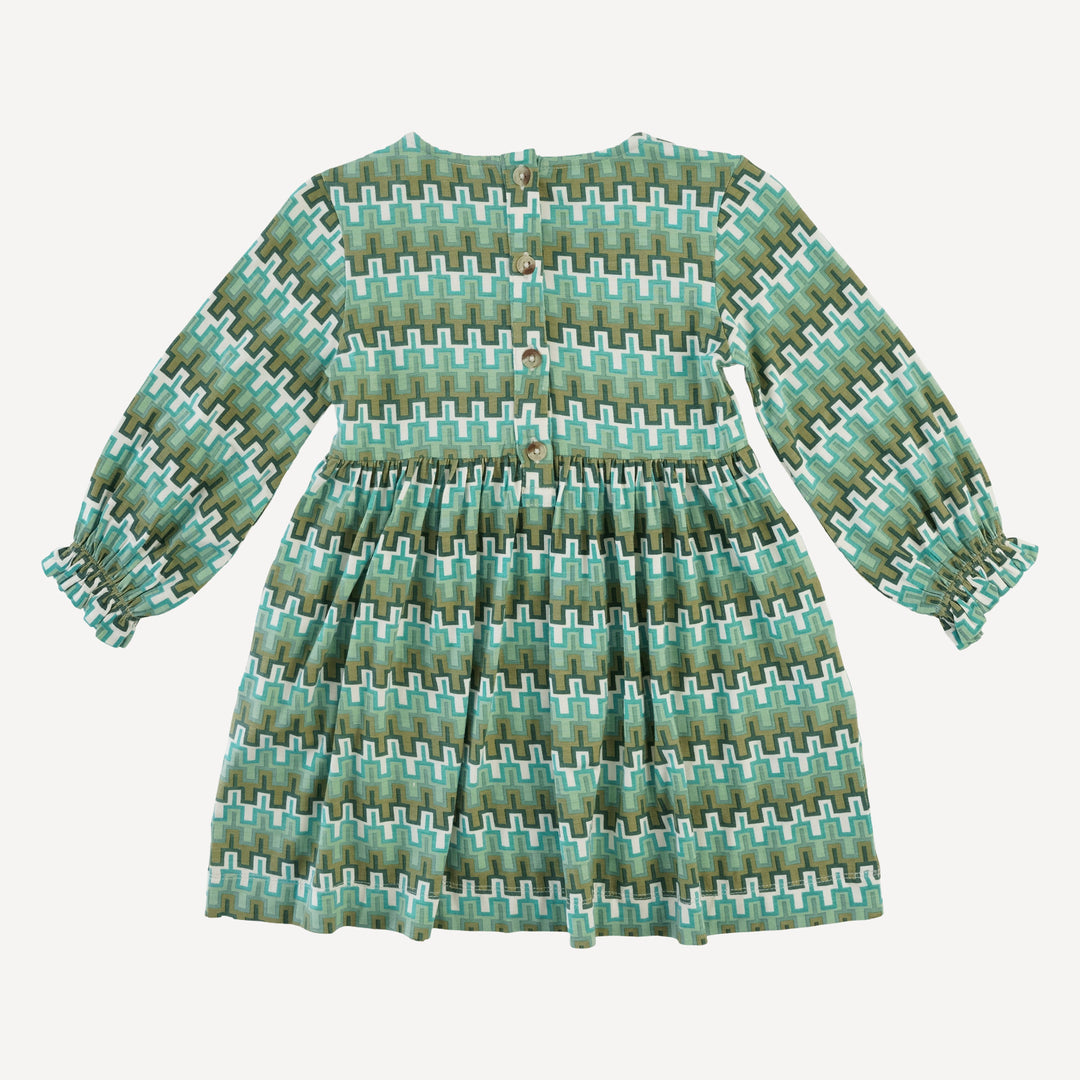 long sleeve square neck dress + legging set | mini green taffy stripe | bamboo